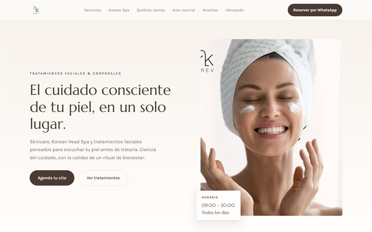 Vista previa del sitio web de Krev Spa