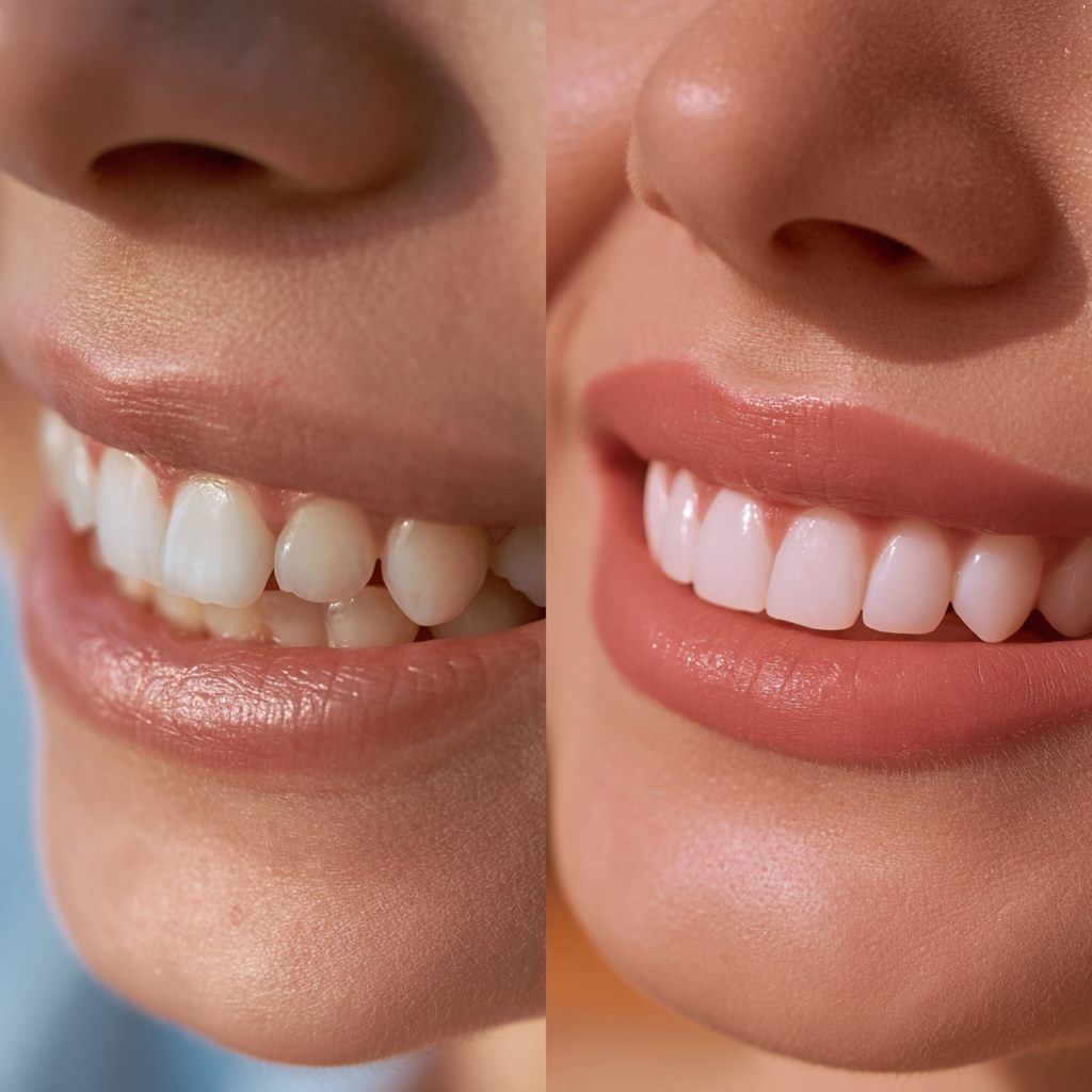 Comparación de antes y después de un diseño de sonrisa